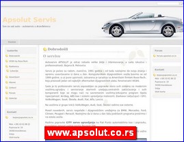 Automobili, servisi, delovi, www.apsolut.co.rs