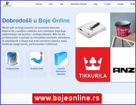 Boje, fasadne boje, boje za podove, unutrašnje boje, proizvodi za saune, proizvodi za čišćenje, alat, četke, valjci, dekorativni elementi, plafonske obloge, zidne obloge 3D, zidne obloge Styro stone, zidni paneli 3D, dekorativni uglovi, lepkovi, grede, daske PU, plafonske lajsne, zidne lajsne, ivične lajsne, skrivači rasvete LED, gravirane lajsne, zidni paneli 3D professional, Boje Online, www.bojeonline.rs
