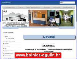 Ordinacije, lekari, bolnice, banje, laboratorije, www.bolnica-ogulin.hr
