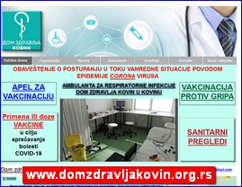 Ordinacije, lekari, bolnice, banje, laboratorije, www.domzdravljakovin.org.rs