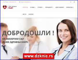 Ordinacije, lekari, bolnice, banje, laboratorije, www.dzknic.rs