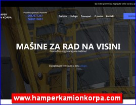 Construction machines for work at height, truck with basket, rental, scissor platforms, diesel scissor platforms, articulated baskets, transport machines, Hamper Team, Belgrade, www.hamperkamionkorpa.com