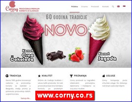 Konditorski proizvodi, keks, čokolade, bombone, torte, sladoledi, poslastičarnice, www.corny.co.rs