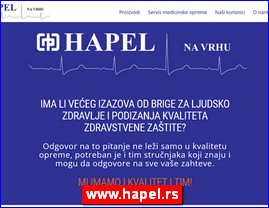Medicinski aparati, uređaji, pomagala, medicinski materijal, oprema, www.hapel.rs