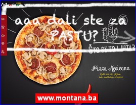 Pizza, picerije, palačinkarnice, www.montana.ba