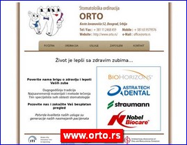 Stomatološke ordinacije, stomatolozi, zubari, www.orto.rs