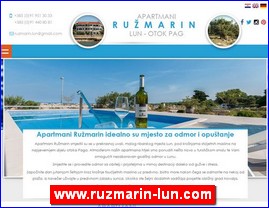 Hoteli, smeštaj, Hrvatska, www.ruzmarin-lun.com