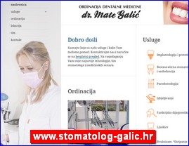 Stomatološke ordinacije, stomatolozi, zubari, www.stomatolog-galic.hr