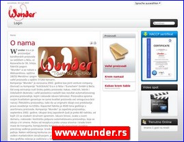Konditorski proizvodi, keks, čokolade, bombone, torte, sladoledi, poslastičarnice, www.wunder.rs